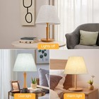 2 Pcs Beige Lamp Shades Table Lamps Linen Modern Fabric Spider 6x10x7 Inch