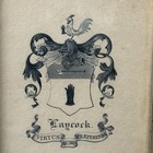 Vtg Laycock Coat Arms Framed Print Family Crest Motto Gold Gilt Wood Frame