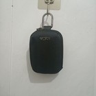 Tumi Black Mini Clip   on Pouch Travel Small Accessory Zipper Gadget Case Bag