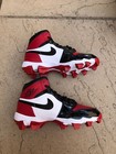 Youth 5y  Nike Jordan 1 Mid Hf6883-601 Cleats Football Baseball Patent Bred Toe