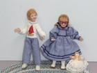 Miniature Doll House Size Artist Made Boy   Girl W handmade Rug   Doll        s