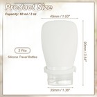 2 Pcs 2 Oz Silicone Squeeze Bottle  Refillable Travel Bottles  White