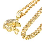 Mens Football Helmet Pendant 22 Inch Rope   30 Inch Concave Cuban Chain Mhc 22 G