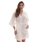 Us New White Robe Silk Robe Nightdress Dressing Wedding Bridesmaid Bride Gown n