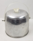 Ice Bucket Atomic Age Retro Kromex Brushed Aluminum  Lucite Handle Mcm W tongs