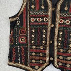 Vintage Weekend Provisions Vest Womens Medium Black Embroidered Boho Folk Cotton
