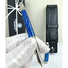 Montblanc Meisterst  ck 163 Blue Wave Fountain Pen Silver Trim Fine Nib W  Box