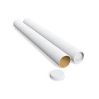 3  X 30  Mailing Tube With Caps  White  12 carton - New