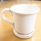 Antique Victorian Porcelain Shaving Mug Transfer-ware Portrait Woman Rose Gold