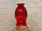 Viking Glass Pot Belly Stove Candle Glimmer Ruby 1970-1971 Pristine