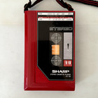 Vintage Sharp Jc-25e r  Portable Stereo Cassette Player Am Fm Radio Red W  Strap