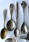 Lot Of 8 Vintage To Antique Small Spoons Most Are Silverplate Baby