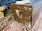 Old Antique Pine Chest  Vintage Wooden Storage Trunk  Blanket Box  Coffee Table 