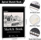 4 Pack Sketch Books 8 5    11 In  Top Spiral  30 Sheets Each  Drawing Pad