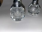 Mini Crystal Glass Salt And Pepper Shakers  Vintage Lead Hexagon