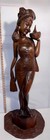 Lovely Large Vintage Asian Balinese Wood Carving Sculpture Woman 42 Inches Tall