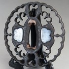 Japan Antique Iron Myoga Tsuba Sword Fittings Katana Armor