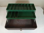 Vtg Kennedy Kits Bc-155 Two Tray Tackle Toolbox Latch Handle Crinkle Finish