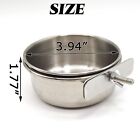 2pcs Bird Feeding Dish Cups With Spoon  Parrot Food Bowl Clamp Holder-stainless