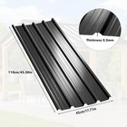 24x Roof Panels Galvanized Steel Hardware Metal Roofing Sheets Wall Panels Black