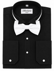 New Berlioni Italy Men s Premium Tuxedo Dress Shirt Wingtip Collar Bow-tie Black