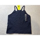 All In Motion Girls Crop Tank Top Navy Blue Ribbed Moisture Wicking Size Xl 14