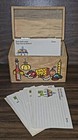Vintage Recipe Box Wood Storage Food Veggies Wine Japan Kitsch Kitchen Cards