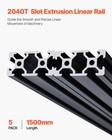 Vevor 5pcs 59 In  1500 Mm  T Slot 2040 Aluminum Extrusion Anodized Linear Rail