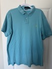 Polo Ralph Lauren Men   s Custom Fit Polo Shirt Xl Blue Cotton Solid Knit Button
