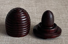 Antique C1840 Victorian Treen Rosewood Beehive Sewing Companion Thimble Holder