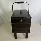 Vintage Singer 3-tier Accordion Style Sewing Box With Handle And Legs Read