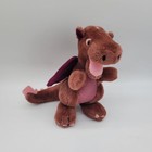 Vintage Dakin Dragon Plush 1983 Brown Purple Wings Stuffed Animal Toy
