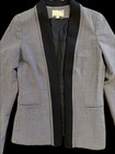 Michael Michael Kors Womens 8 Gray black Houndstooth Open Front Blazer Jacket