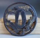 Tsuba Guard Tack Harness Saddle Whip Openwork Samurai Sword Fitting Japan Edo