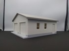 1 43 Scale-white Two 2 Car Garage W  Movable Door And Removable Roof