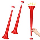 2 Pcs Stadium Horn For Adult  21 Inch Vuvuzela Plastic Collapsible Cheering Red