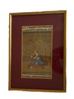 Hindu Illuminated Manuscript In Frame Hand Painted 5   x7    Mat Opening