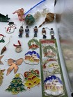 Lot Of 30  Vintage Christmas Tree Ornaments Farmhouse Metal Wooden   More