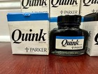 Parker Fountain Pen Ink Quink Solv-x Royal Blue Washable   Black Permanent Lot