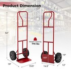 Heavy-duty Hand Truck 770 Lbs Trolley Cart W 2 Rubber Wheels Red