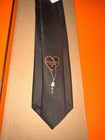 Hermes Black Silk Tie -- Love Heart Lock Jacquard Nwt