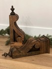 Handcrafted Wood Corbel Pair With Finial     Farmhouse Shelf Brackets