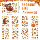 9 Sheets Thanksgiving Window Clings Double Sided Turkey Window Decals Pumpkin