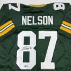 Autographed signed Jordy Nelson Green Bay Green Football Jersey Beckett Bas Coa