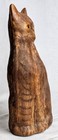 Cat Statue Folk Art Plaster Textured Grooved 10 25  Tall N  S  Gustin  chalkware