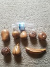 Lot Of 8 Vintage Wooden Carved Fruits Banana Mango Pear      