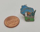 Wisconsin State Shaped Souvenir Enamel Lapel Hat Pin Dairy Farm