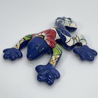 Mexican Talavera Pottery Wall Climbing Tree With Flowers Colorful Blue Folk Art