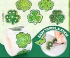 40 Pcs Clover Leaf 1    St  Patricks Day Stickers Laser Glitter Finish 5 Designs