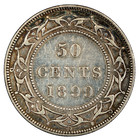 Canada  Newfoundland  1899 Wide 99 Silver 50 Cents  11 72 Gr   30 Mm   Km-6